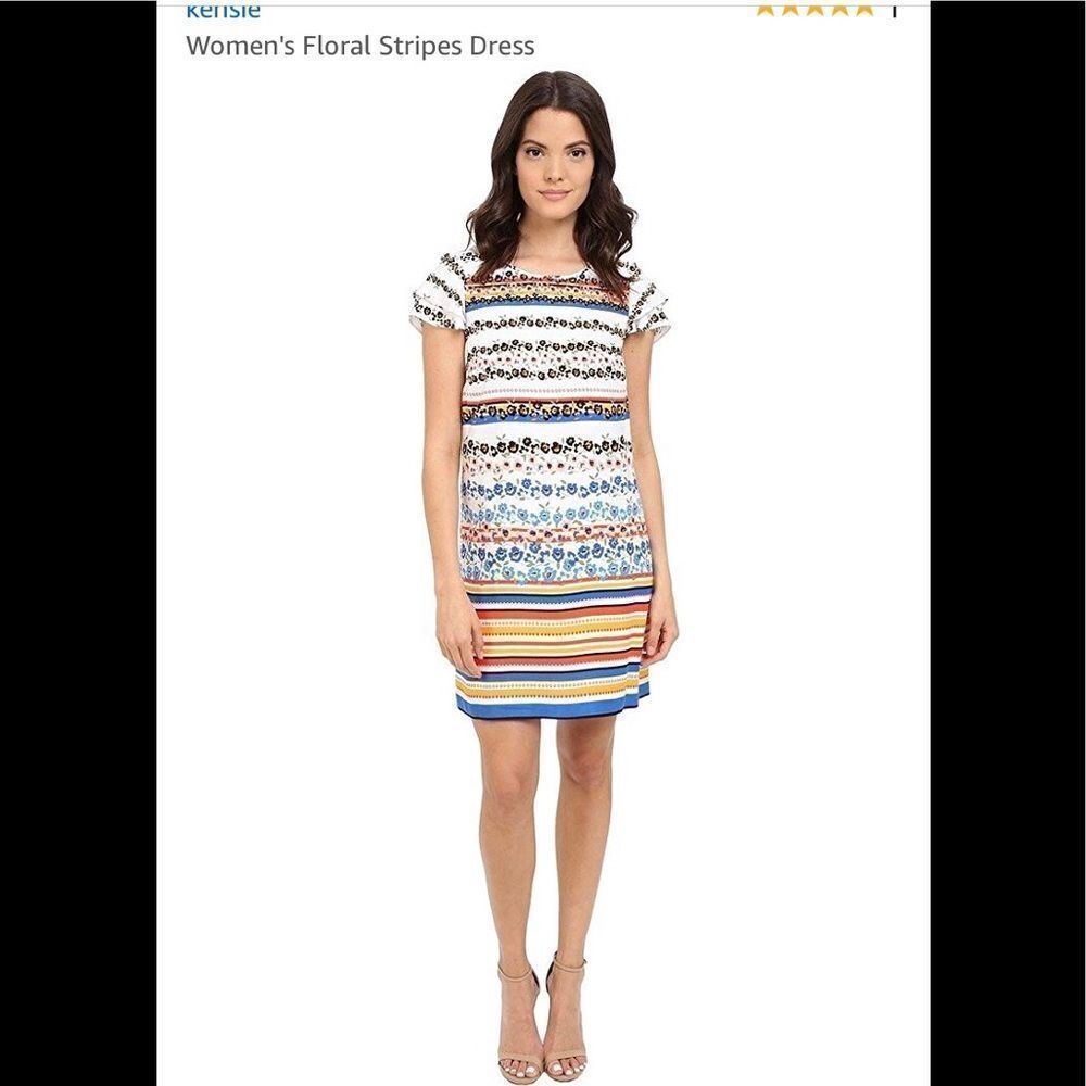 Kensie Women's Floral Stripes Dress, light weight.